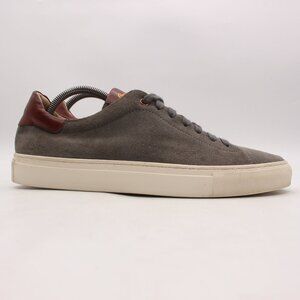 Good Man Brand Shoes Men's 9 Gray Suede Leather Made In Italy Casual Low Top
